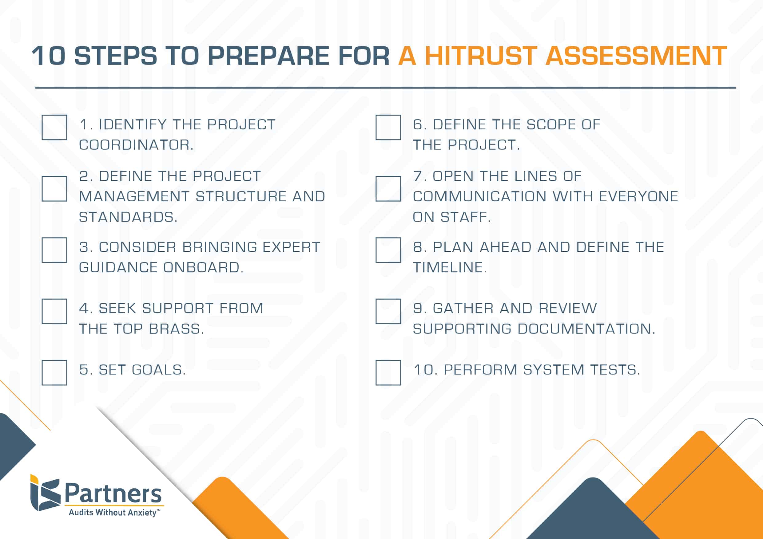 Checklist to help prepare for HITRUST assessment