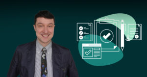 Cover image for a blog post about CUI basic, including the difference between what is CUI basic and what is CUI specified. Image features a picture of the author against a stylized green background.