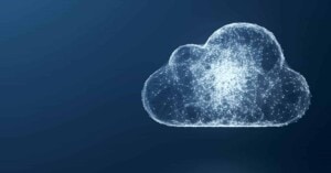 A cloud full of energy against a dark background.