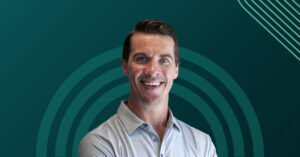 Cover image for a blog post about HITRUST vs SOC 2. Image features a picture of the author against a stylized green background.