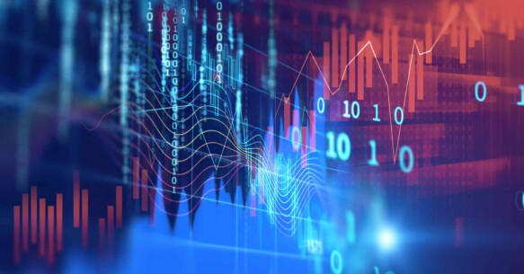 technical financial graph on technology abstract background