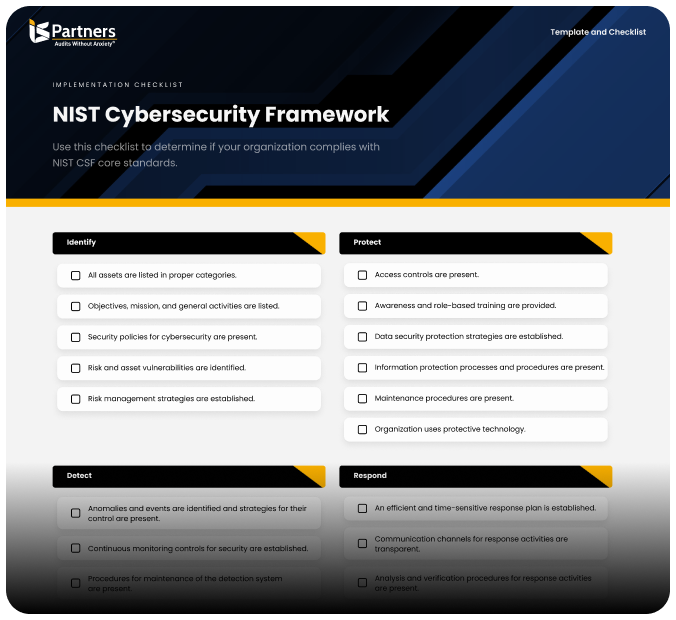 NIST Cybersecurity Framework Implementation Checklist