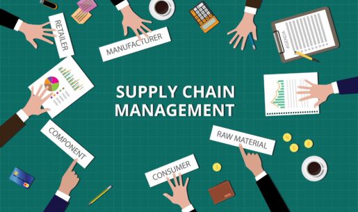 illustration of a business meeting about supply chain management
