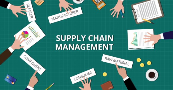 illustration of a business meeting about supply chain management