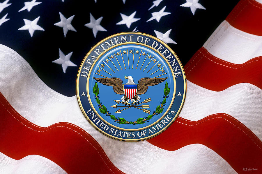 us department of defense dod emblem over american flag serge averbukh