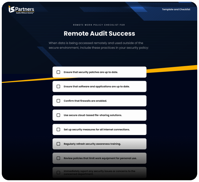 Remote Work Policy Checklist for Remote Audit Success